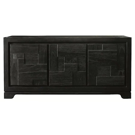 Entertainment Credenza with 4 Outlet Power Strip